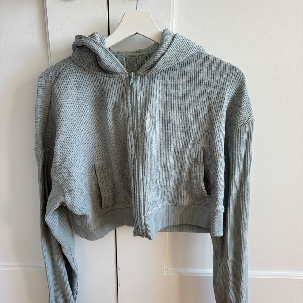 Light Turquoise Cropped Hoodie Skims